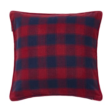 Funda de cojín de franela Wrapped checked ecológica 50x50 cm - Dark blue-red - Lexington