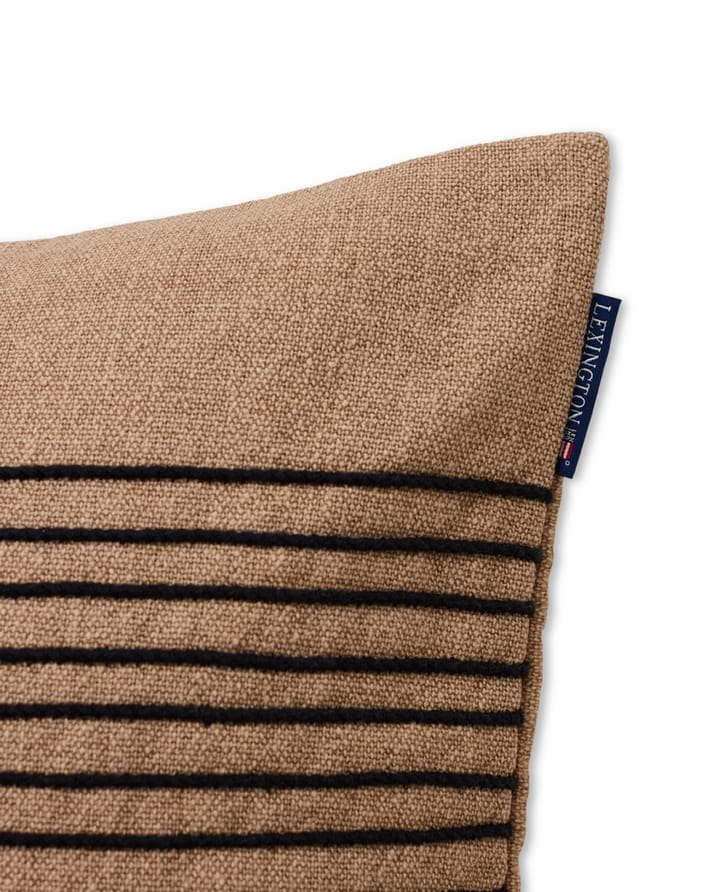 Funda de cojín Deco Striped Cotton Canvas 50x50 cm, Beige-gray Lexington