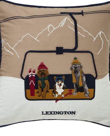 Funda de cojín Dog lift de algodón ecológico 50x50 cm - Beige-white - Lexington