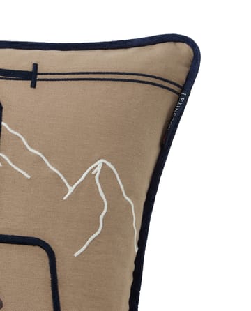 Funda de cojín Dog lift de algodón ecológico 50x50 cm - Beige-white - Lexington