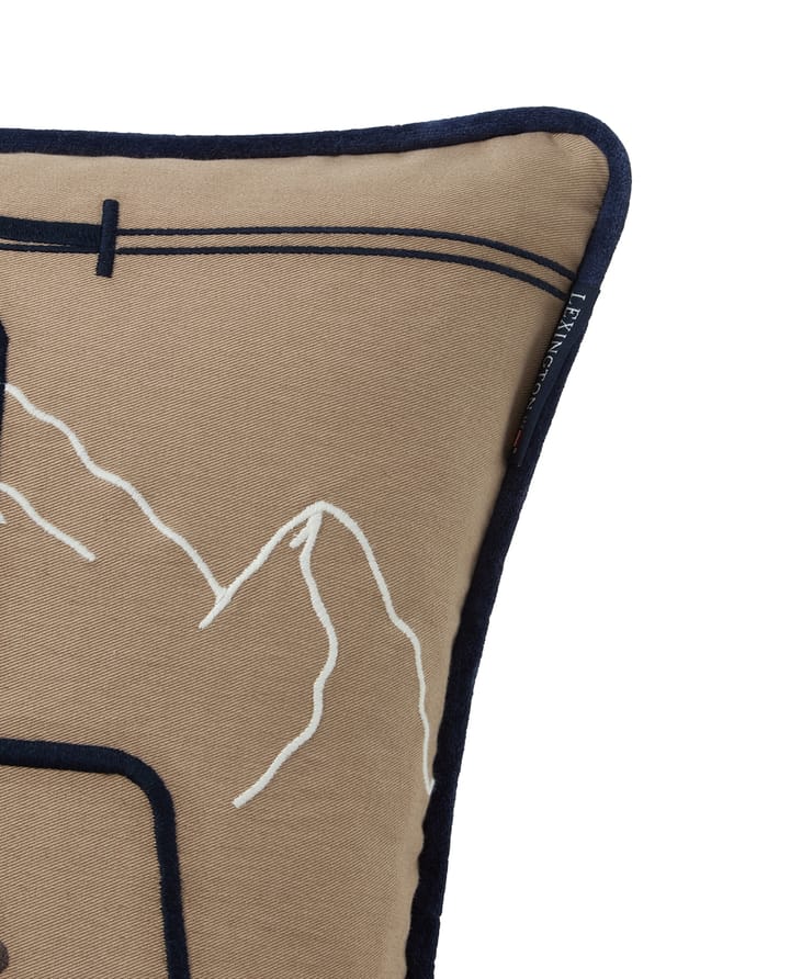 Funda de cojín Dog lift de algodón ecológico 50x50 cm, Beige-white Lexington