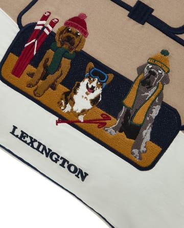 Funda de cojín Dog lift de algodón ecológico 50x50 cm - Beige-white - Lexington