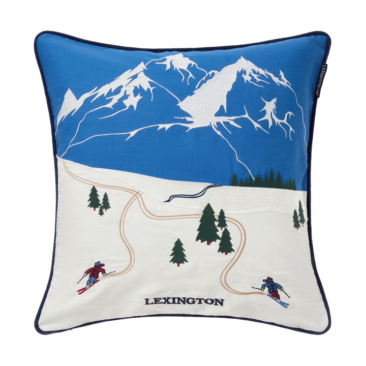 Funda de cojín Down Hill algodón ecológico 50x50 cm - Blue-White - Lexington