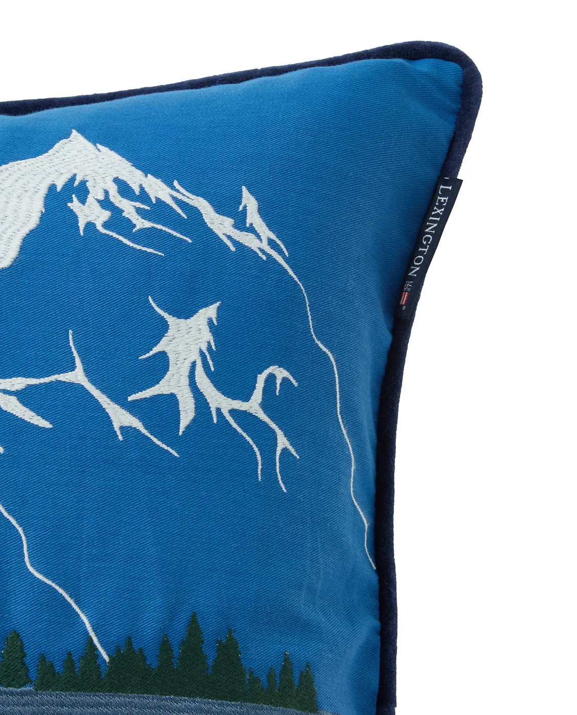 Funda de cojín Down Hill algodón ecológico 50x50 cm, Blue-White Lexington