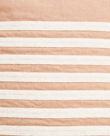 Funda de cojín Emboidery Striped Linen/Cotton 50x50 cm - Beige-white - Lexington