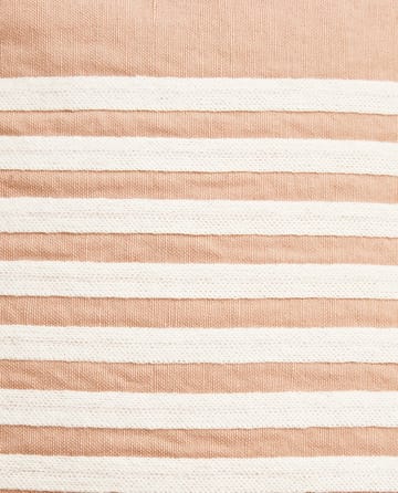 Funda de cojín Emboidery Striped Linen/Cotton 50x50 cm - Beige-white - Lexington