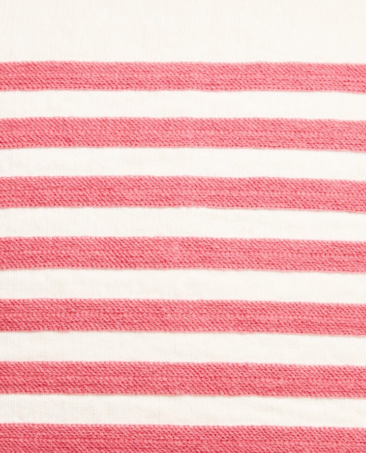 Funda de cojín Emboidery Striped Linen/Cotton 50x50 cm, Off White-red Lexington