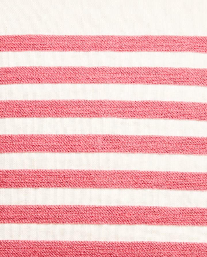 Funda de cojín Emboidery Striped Linen/Cotton 50x50 cm - Off White-red - Lexington