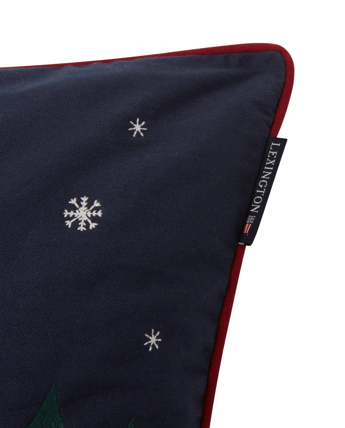 Funda de cojín Evening Skis Org Cotton Twill 50x50 cm, Dark blue-white multi Lexington