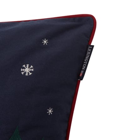 Funda de cojín Evening Skis Org Cotton Twill 50x50 cm - Dark blue-white multi - Lexington