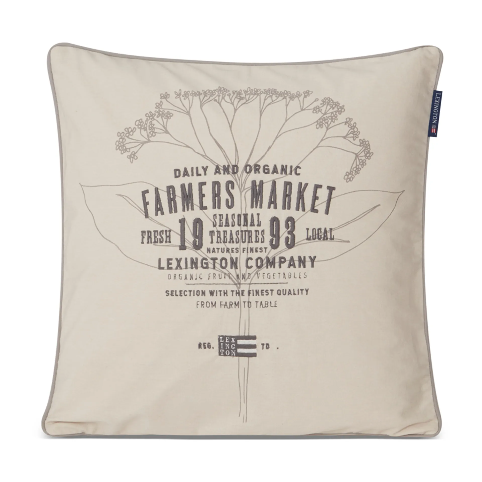 Funda de cojín Farmers Market 50x50 cm, Beige Lexington