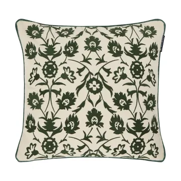 Funda de cojín Flower Embroidered Wool Mix 50x50 cm - Light beige-green - Lexington