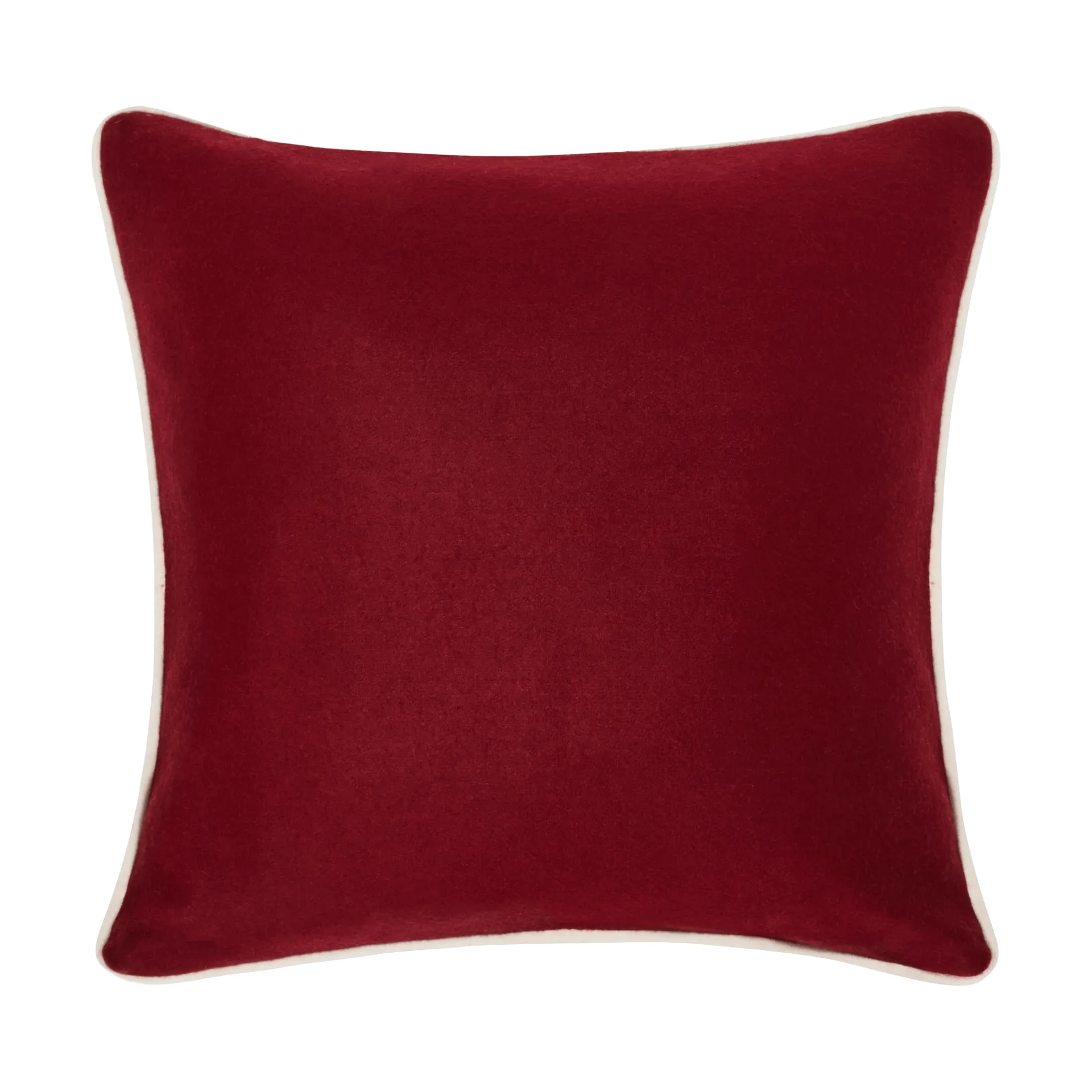 Funda de cojín Flower Embroidered Wool Mix 50x50 cm, Red-Light beige Lexington