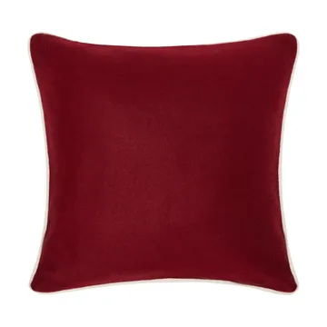 Funda de cojín Flower Embroidered Wool Mix 50x50 cm - Red-Light beige - Lexington