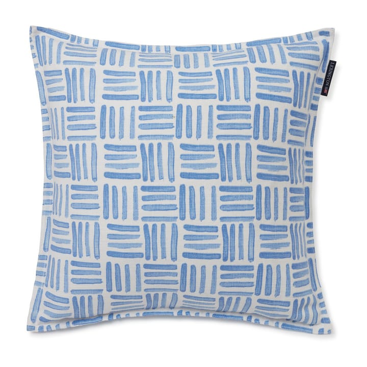 Funda de cojín Graphic Printed Cotton Canvas 50x50 cm, Blue-White Lexington
