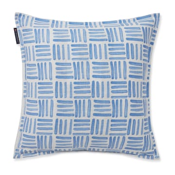 Funda de cojín Graphic Printed Cotton Canvas 50x50 cm - Blue-White - Lexington