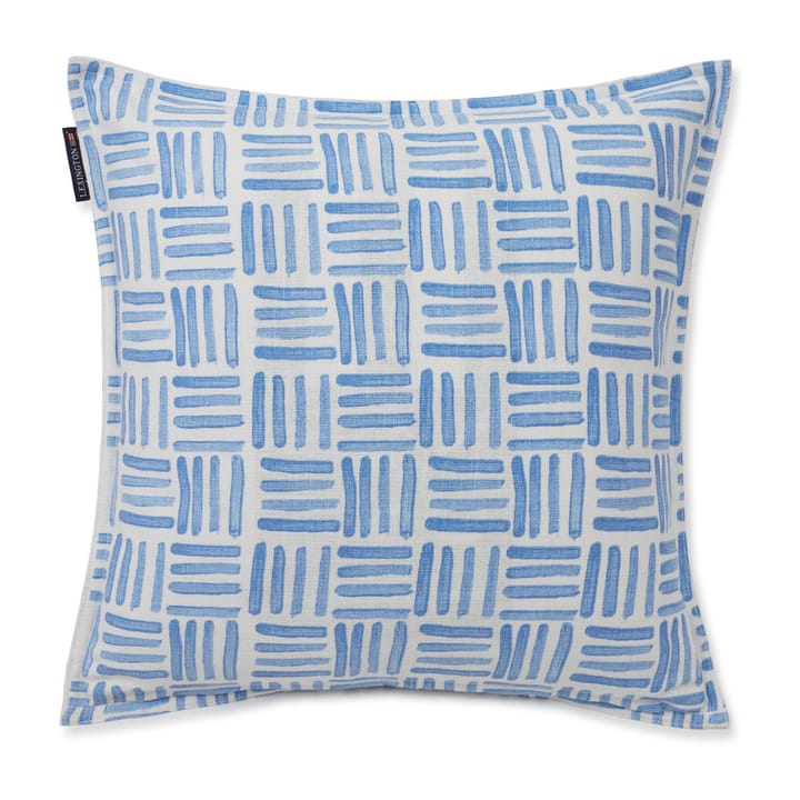 Funda de cojín Graphic Printed Cotton Canvas 50x50 cm, Blue-White Lexington