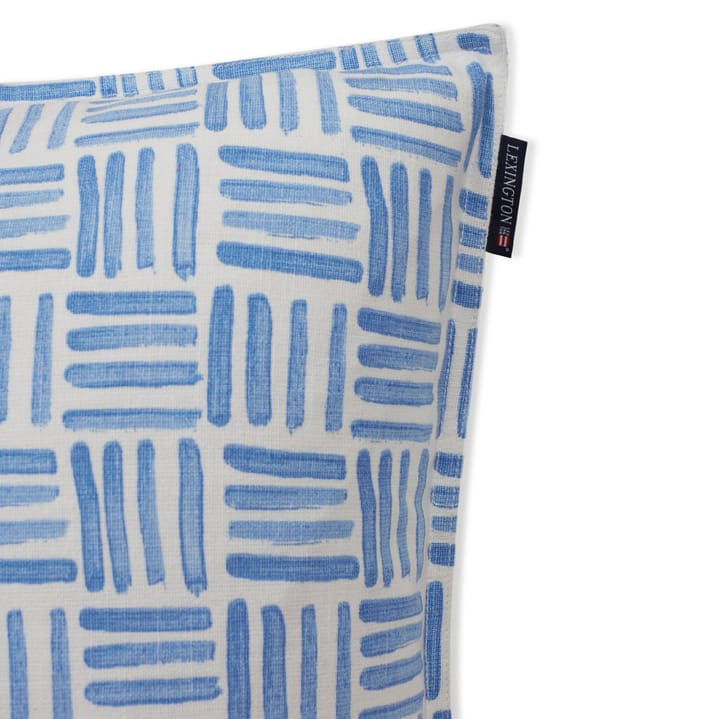 Funda de cojín Graphic Printed Cotton Canvas 50x50 cm, Blue-White Lexington