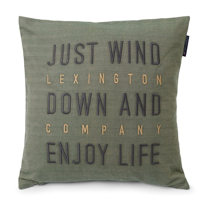 Funda de cojín Herringbone Cotton Flanell 50x50 cm - Green - Lexington