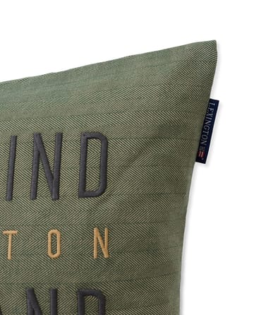 Funda de cojín Herringbone Cotton Flanell 50x50 cm - Green - Lexington