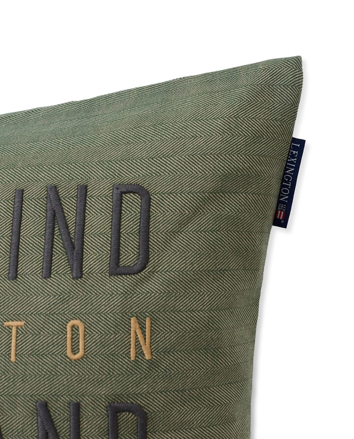 Funda de cojín Herringbone Cotton Flanell 50x50 cm, Green Lexington