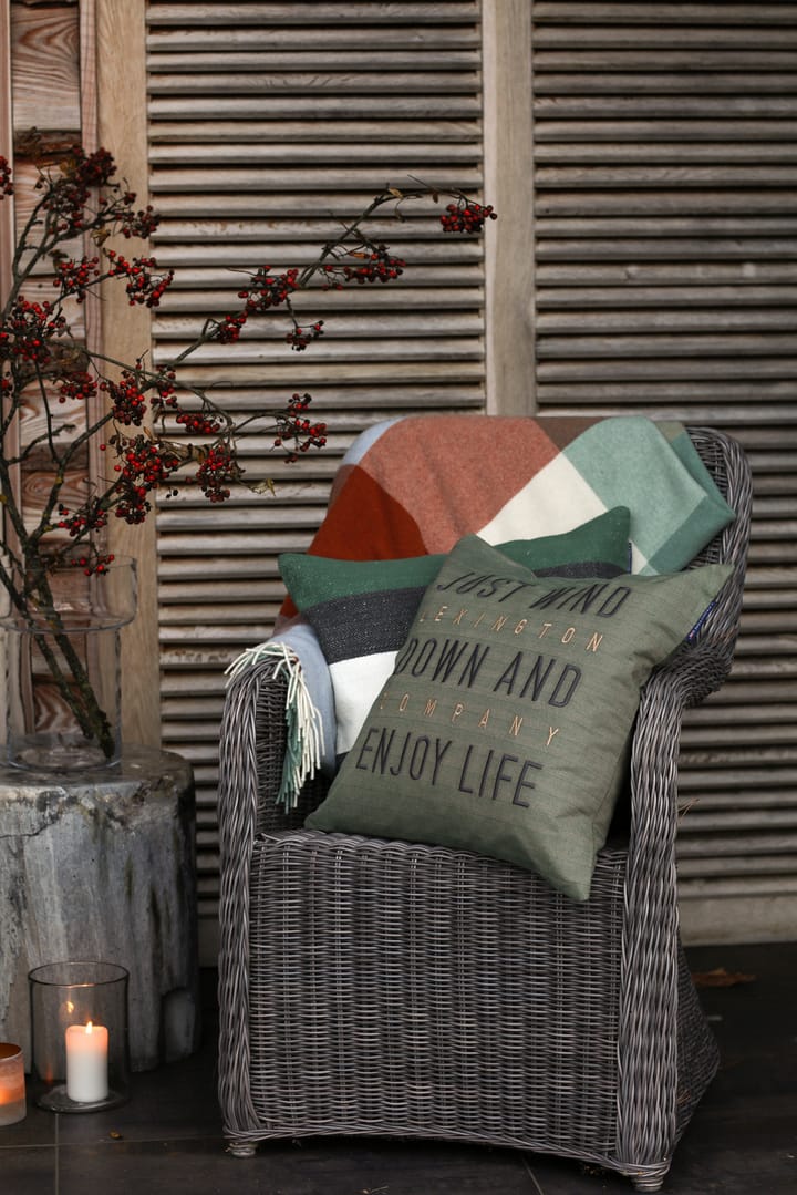 Funda de cojín Herringbone Cotton Flanell 50x50 cm, Green Lexington
