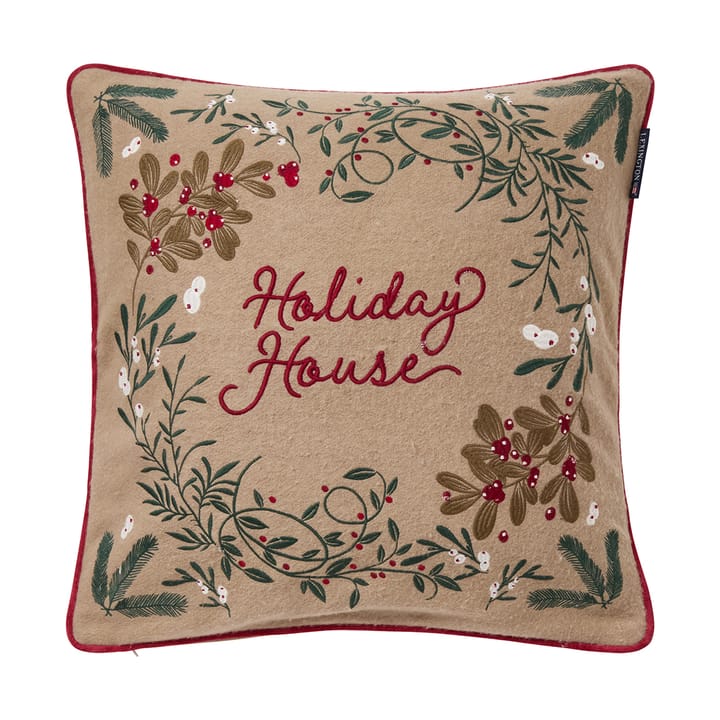 Funda de cojín Holiday House mezcla de lana 50x50 cm - Beige-multi - Lexington