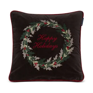 Funda de cojín Holly Wrath Cotton Velvet 50x50 cm - Gris oscuro-verde-rojo - Lexington