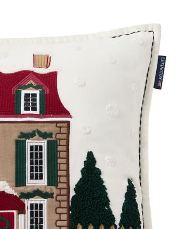 Funda de cojín House de algodón aterciopelado ecológico 50x50 cm - White-multi - Lexington