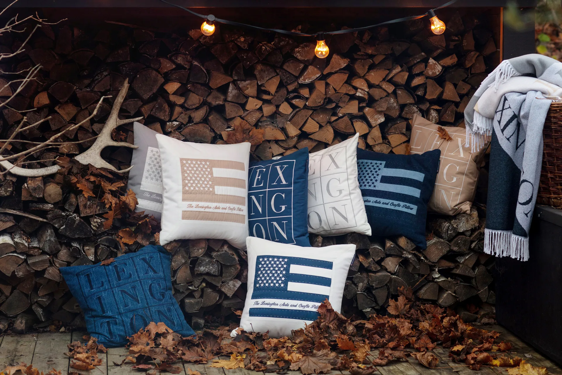 Funda de cojín Icons Denim Logo 50x50 cm, Denim blue Lexington