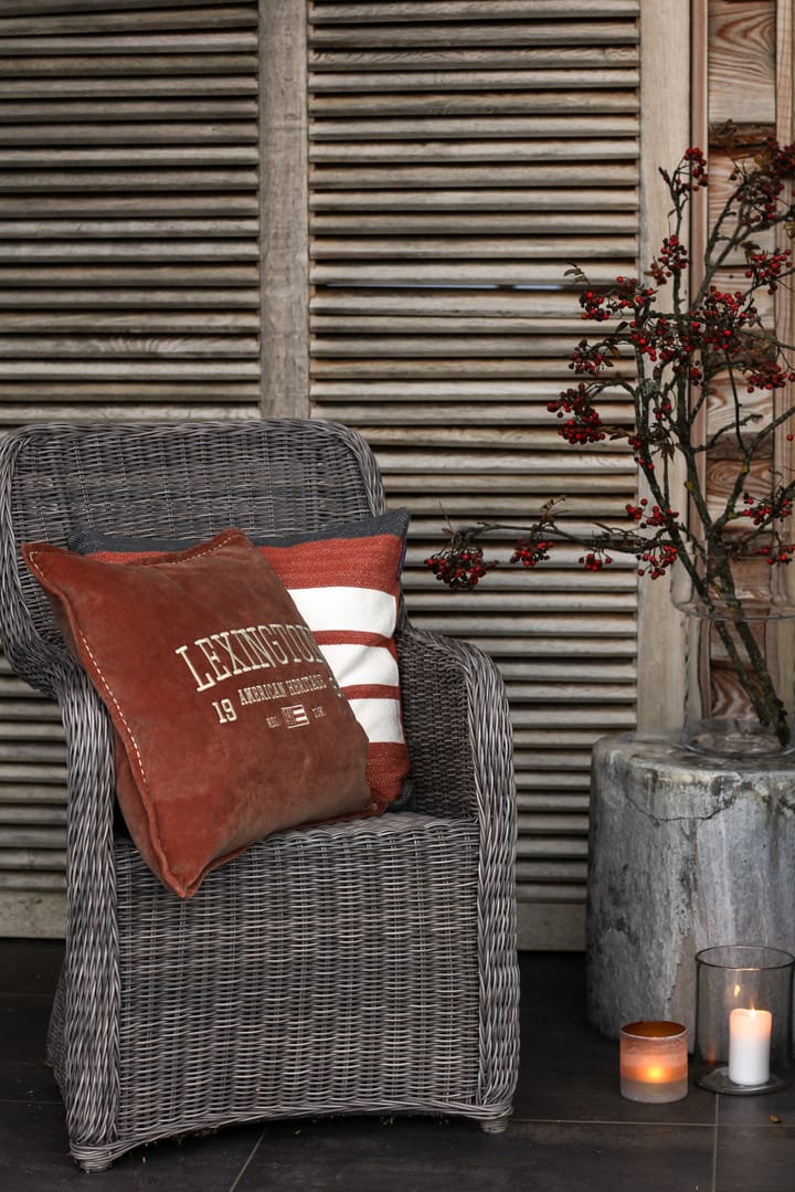 Funda de cojín Irreamarilloar Striped Cotton 50x50 cm, Copper-gray Lexington
