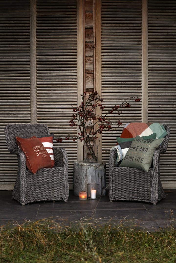 Funda de cojín Irreamarilloar Striped Cotton 50x50 cm, Copper-gray Lexington