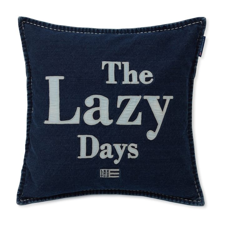 Funda de cojín Lazy Days Denim Twill Cotton 50x50 cm - Denim blue - Lexington