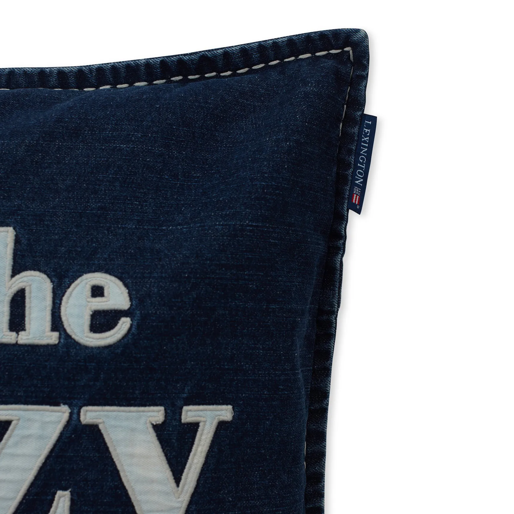 Funda de cojín Lazy Days Denim Twill Cotton 50x50 cm, Denim blue Lexington