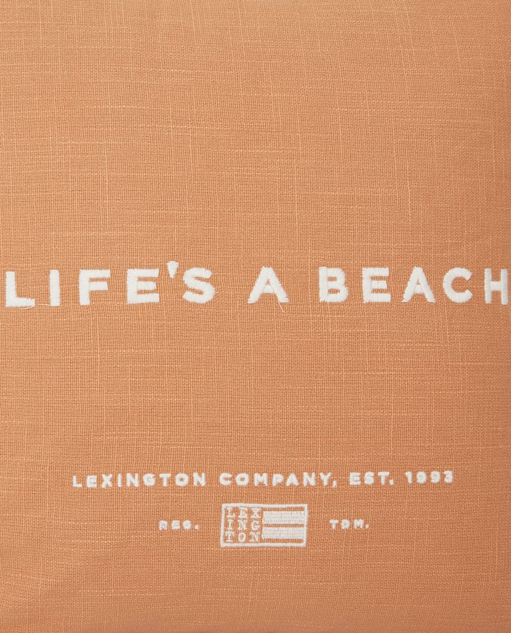 Funda de cojín Life's A Beach Embroidered 50x50 cm, Beige-blanco Lexington