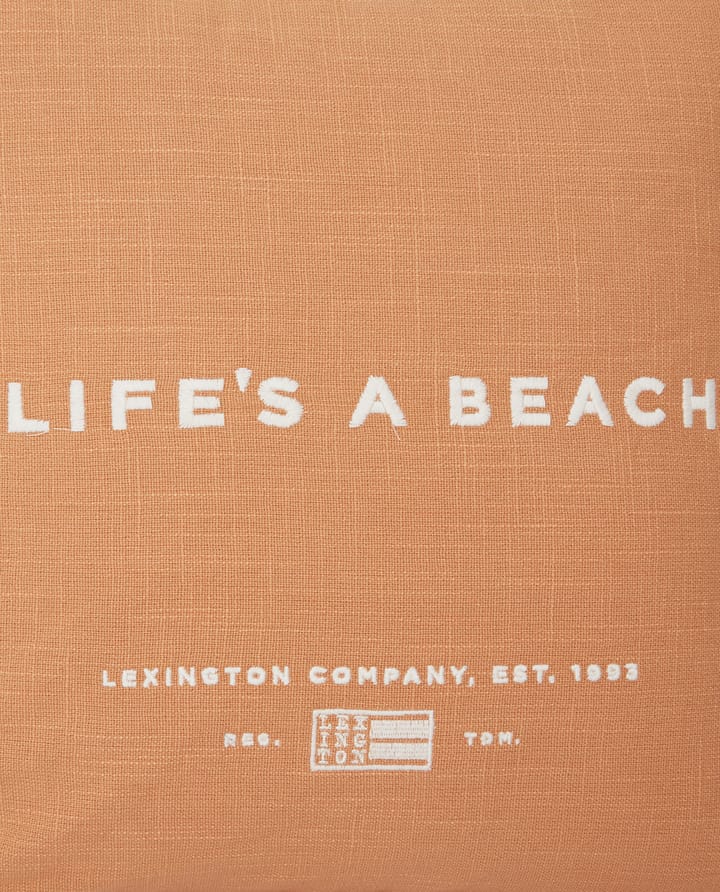 Funda de cojín Life's A Beach Embroidered 50x50 cm - Beige-blanco - Lexington