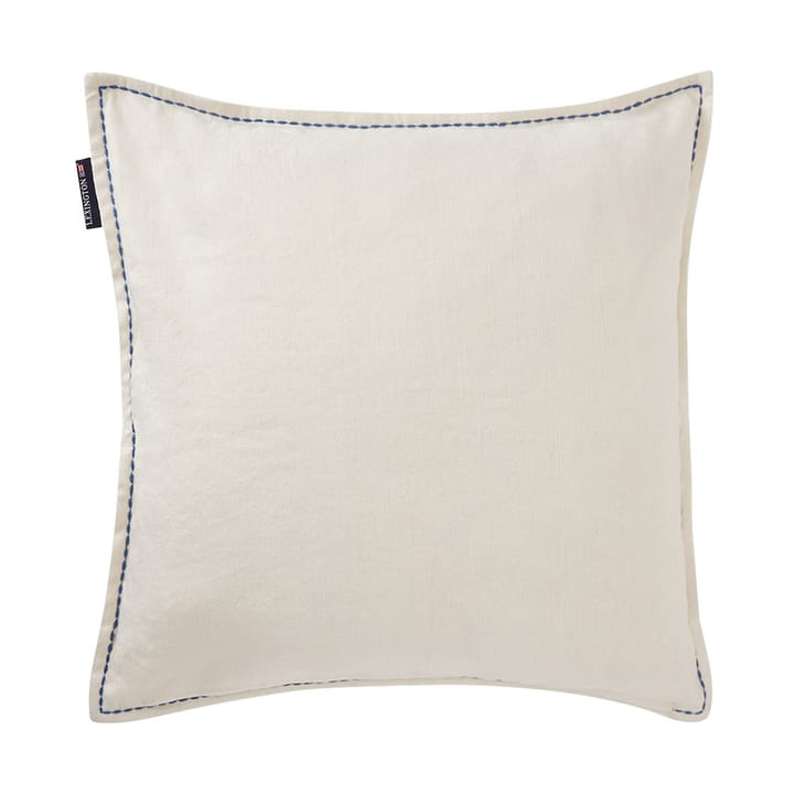 Funda de cojín Logo Embroidered Linen/Cotton 50x50 cm, White Lexington