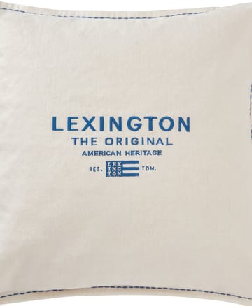 Funda de cojín Logo Embroidered Linen/Cotton 50x50 cm - White - Lexington