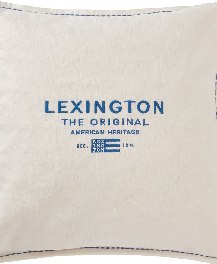 Funda de cojín Logo Embroidered Linen/Cotton 50x50 cm - White - Lexington