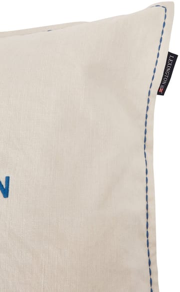 Funda de cojín Logo Embroidered Linen/Cotton 50x50 cm - White - Lexington