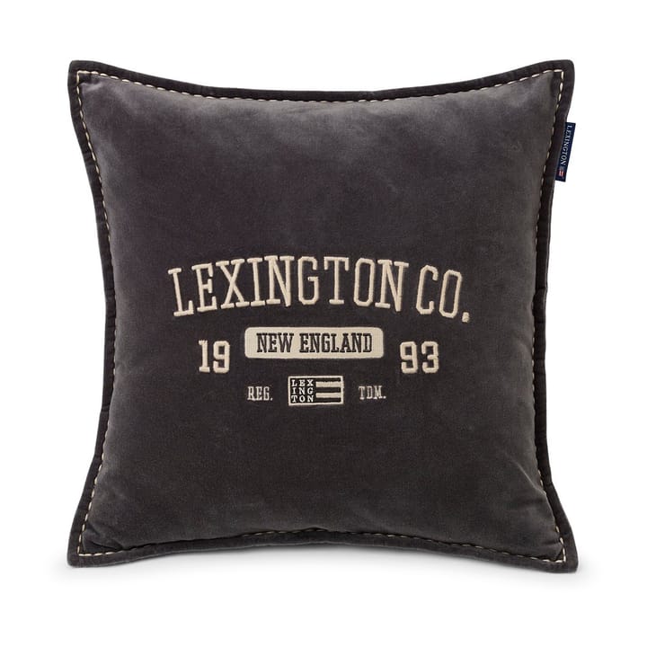 Funda de cojín Logo Message Velvet 50x50 cm, Gray Lexington