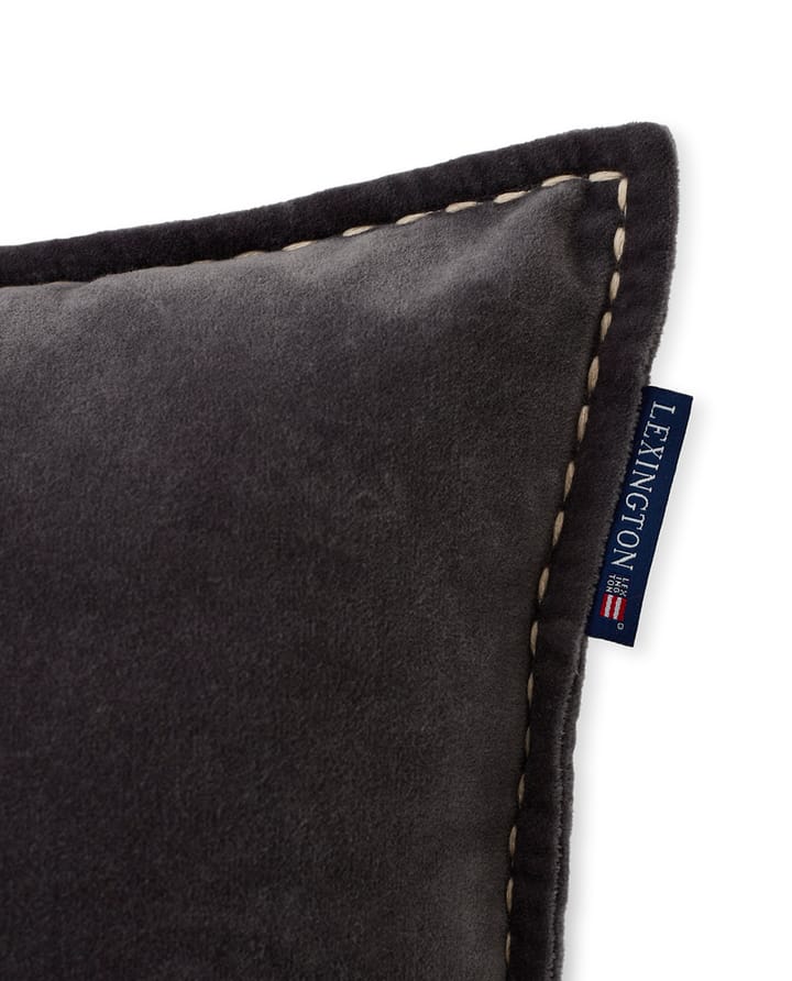 Funda de cojín Logo Message Velvet 50x50 cm, Gray Lexington