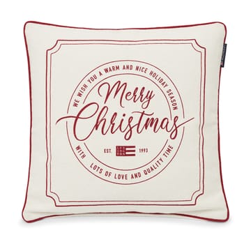 Funda de coj�ín Merry Christmas Cotton Canvas 50x50 cm - Off white-red - Lexington