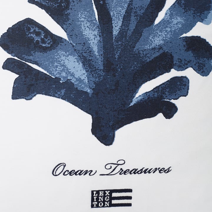 Funda de cojín Ocean Treasures Twill 50x50 cm - White-blue - Lexington