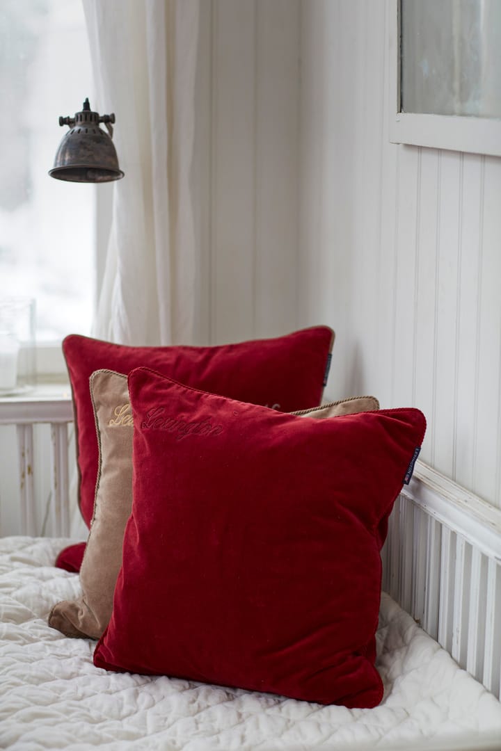 Funda de cojín Organic Cotton Velvet 50x50 cm, Red Lexington