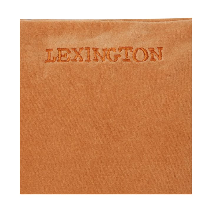 Funda de cojín Patched Organic Cotton Velvet 50x50 cm, Mustard-light beige Lexington