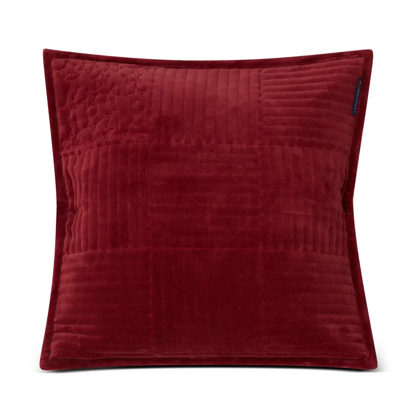 Funda de cojín Quilted Velvet Star 50x50 cm, Rojo Lexington