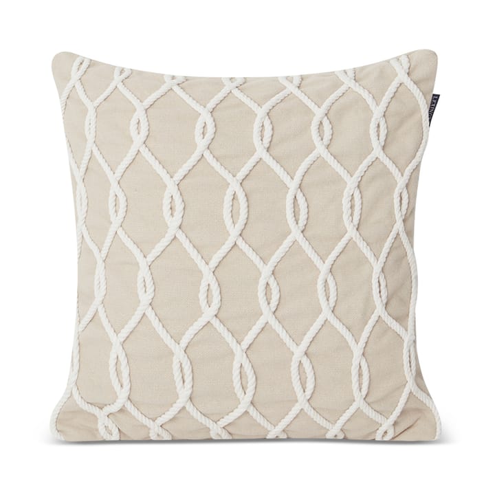 Funda de cojín Rope Deco Canvas 50x50 cm - Beige claro-blanco - Lexington