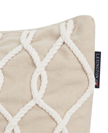 Funda de cojín Rope Deco Canvas 50x50 cm - Beige claro-blanco - Lexington