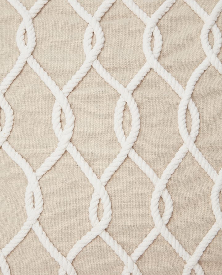 Funda de cojín Rope Deco Canvas 50x50 cm, Beige claro-blanco Lexington
